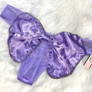 VS • Very Sexy Stunning Rhinestone & Satin Bow Back Thong Panties